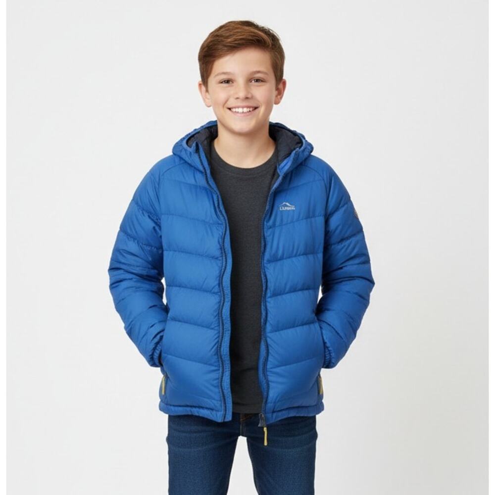 L.L. Bean Kids Ultralight 650 Down Hooded Jacket Size L (14-16) - Blue